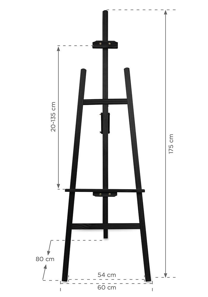 Staffelei aus Holz - schwarz-6
