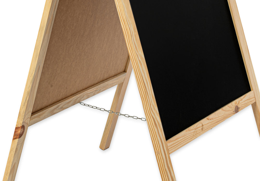 Kreidetafel/holz Kundenstopper Classic S (51x90 cm) - natur-2