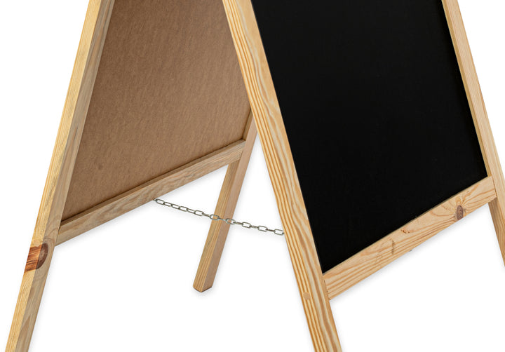 Kreidetafel/Holz Kundenstopper Classic M (60x100 cm) - natur-2