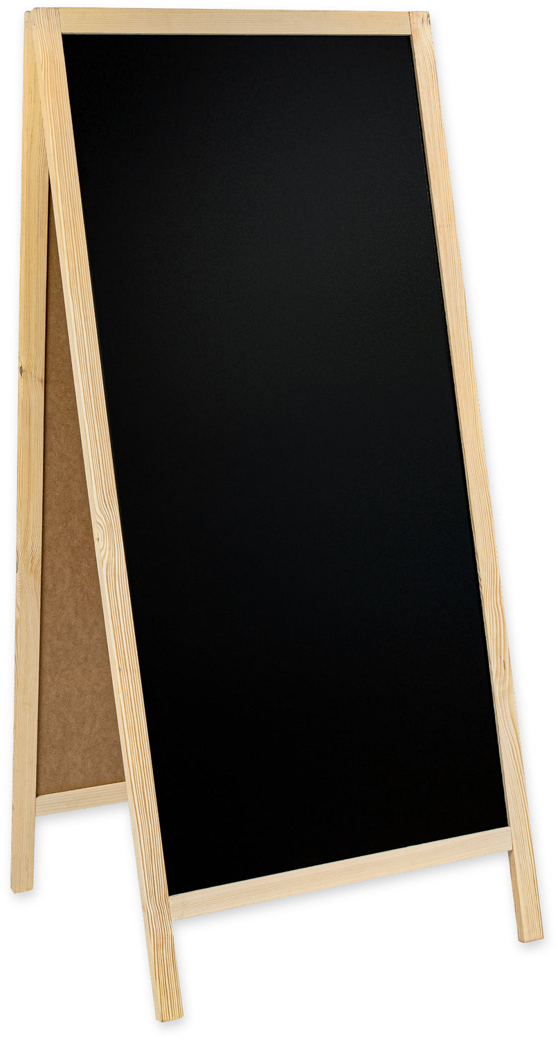 Kreidetafel/holz Kundenstopper Classic XL (72x160 cm) - natur-3