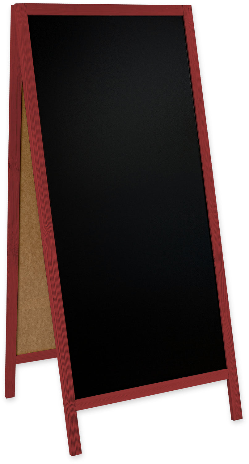 Kreidetafel/holz Kundenstopper Classic XL (72x160 cm) - rot-2
