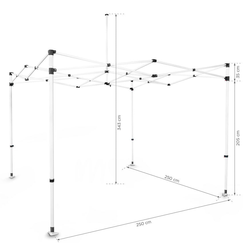 Zeltrahmen aus Stahl "BLANC" 2,5x2,5 (in einer Transporttasche)-10