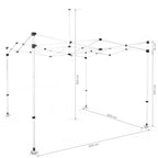 Zeltrahmen aus Stahl "BLANC" 3x3 (in einer Transporttasche auf Rädern)-10