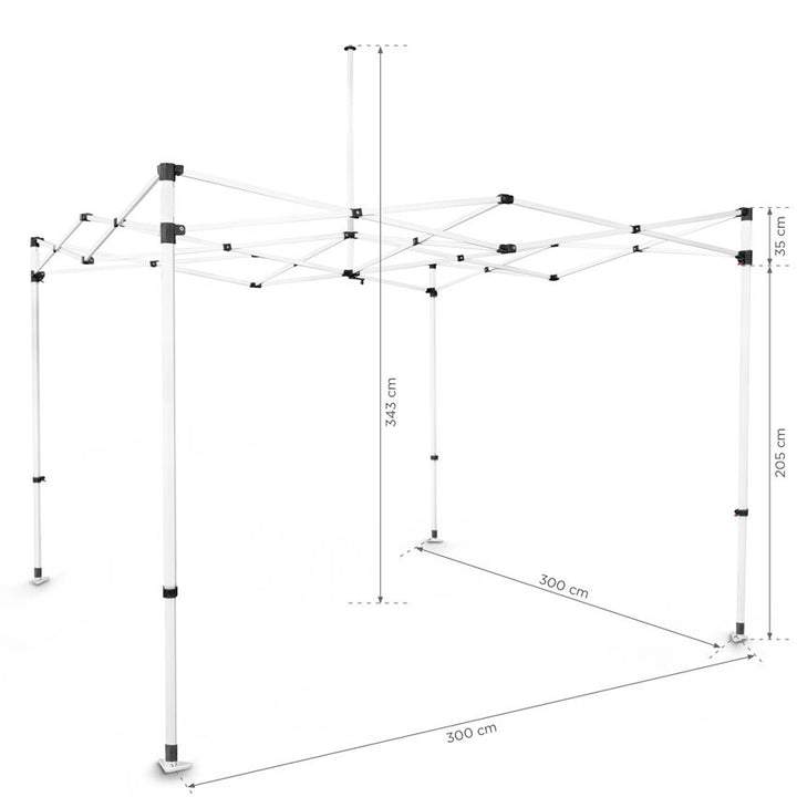 Zeltrahmen aus Stahl "BLANC" 3x3 (in einer Transporttasche auf Rädern)-10
