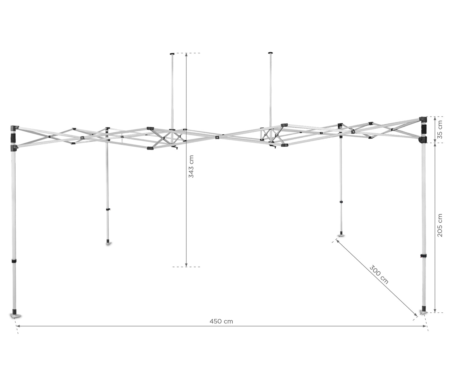 Zeltrahmen aus Aluminium "Everest" 3x4,5 (in einer Tasche auf Rädern)-9