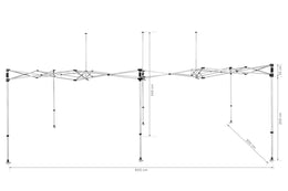 Faltpavillon-Gestell EVEREST 3 x 6 m, Aluminium