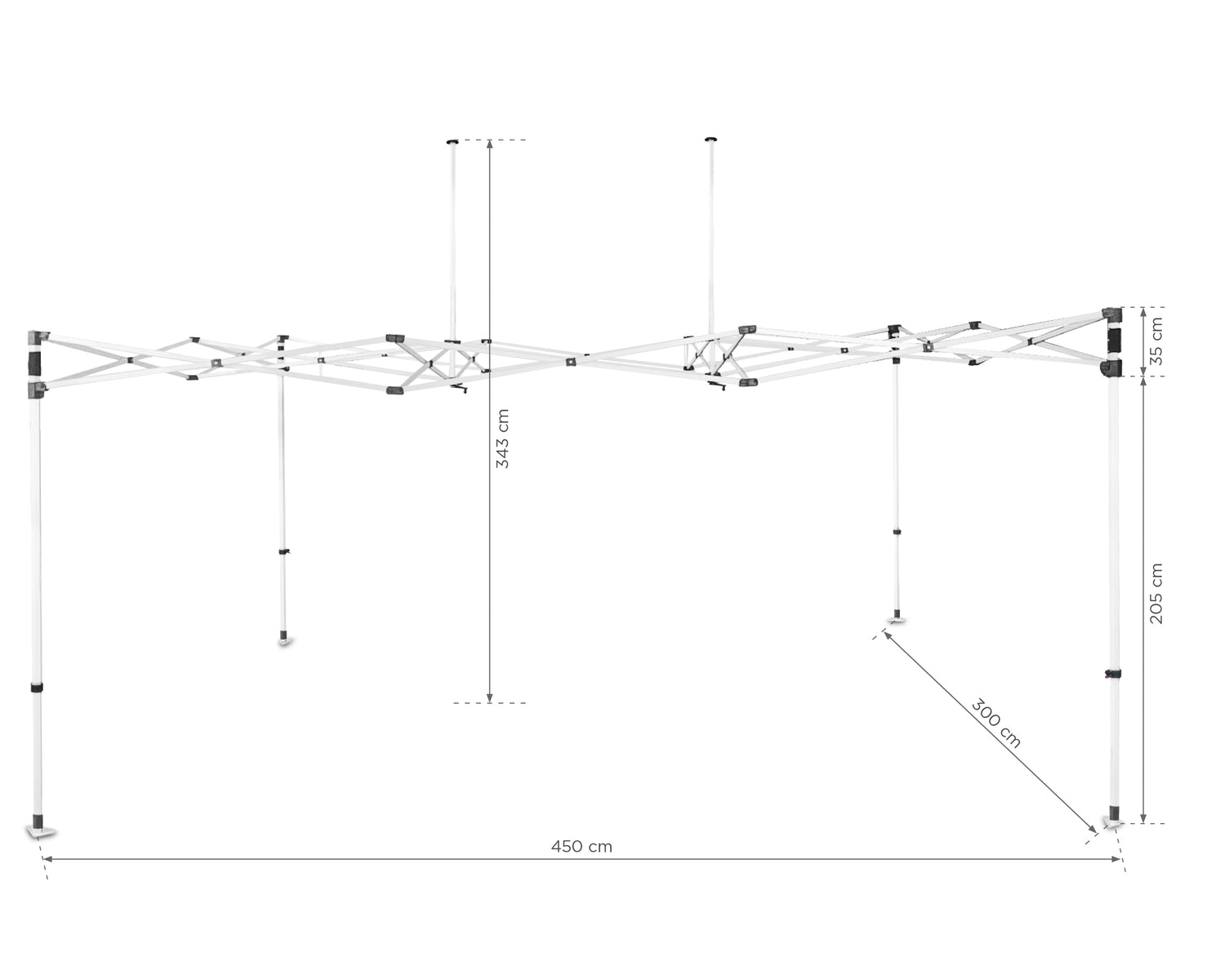 Zeltrahmen aus Stahl "BLANC" 3x4,5 (in einer Transporttasche auf Rädern)-9