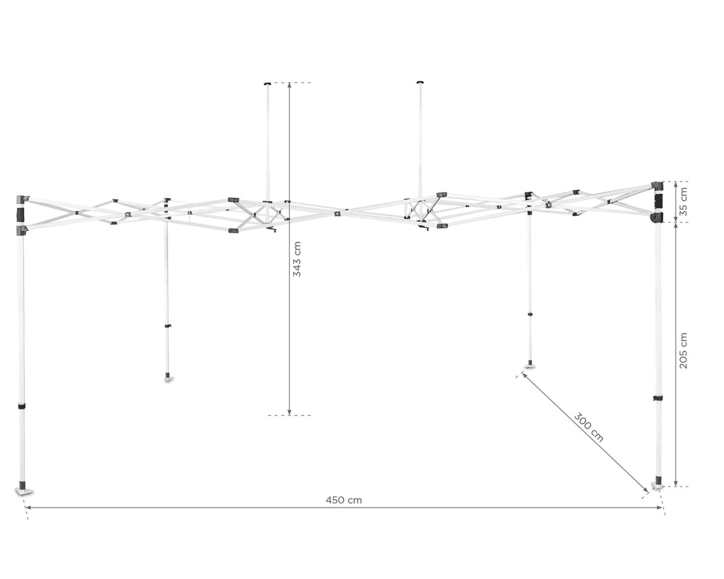 Zeltrahmen aus Stahl "BLANC" 3x4,5 (in einer Transporttasche auf Rädern)-9