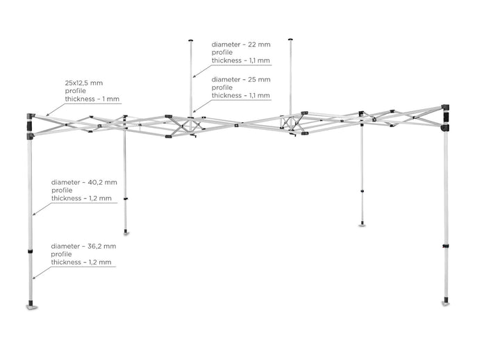 Zeltrahmen aus Aluminium "Everest" 3x4,5 (in einer Tasche auf Rädern)-10