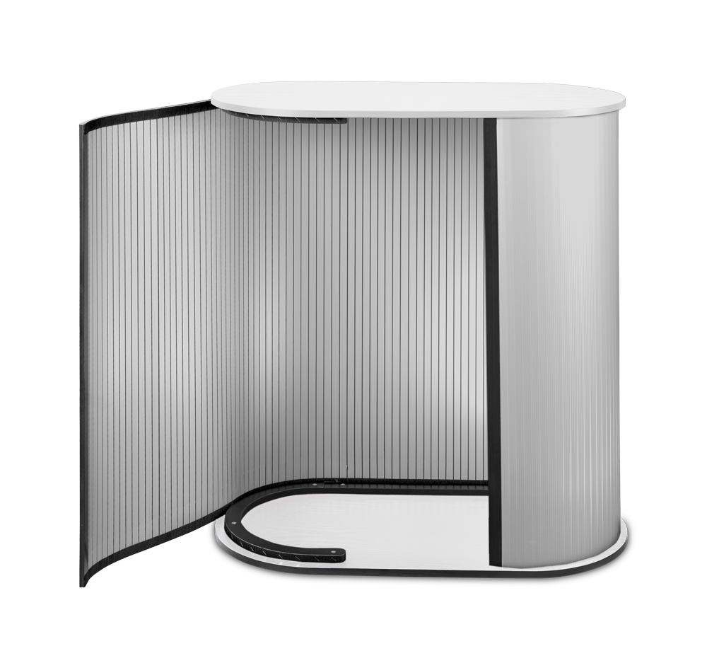 Theke PROMO 2 - WEISSFARBENE TISCHPLATTE-5