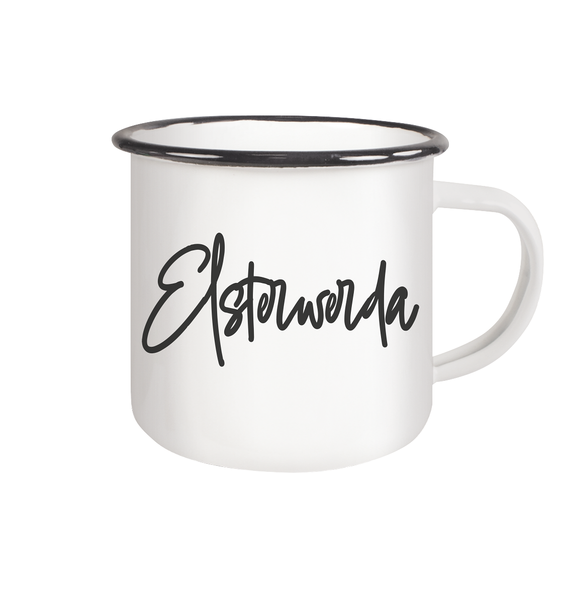 Enamel mug (Black) "Elsterwerda"
