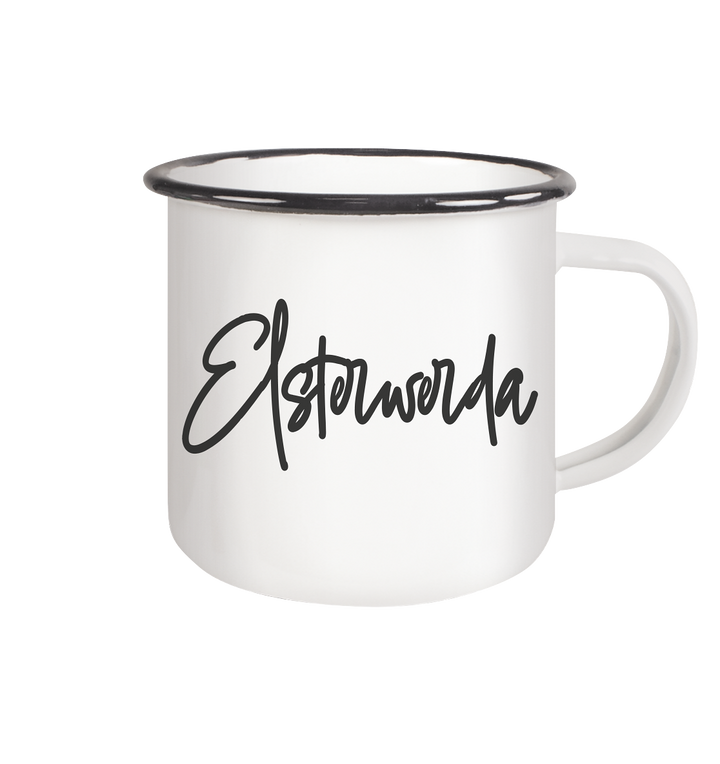Emaille Tasse (Black) "Elsterwerda"