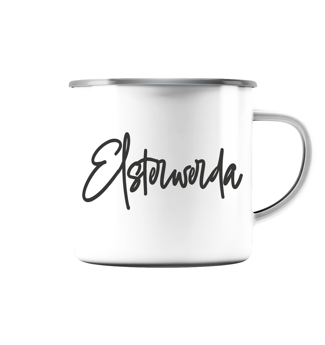 Enamel mug (silver) "Elsterwerda"