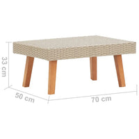 Garten - Couchtisch Poly Rattan Beige - Gartentische