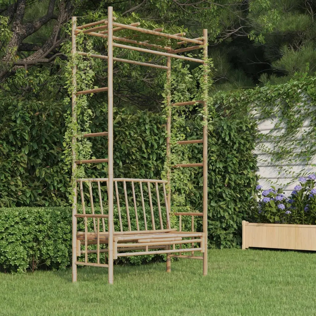 Gartenbank mit Pergola 116 cm Bambus - Gartenbänke