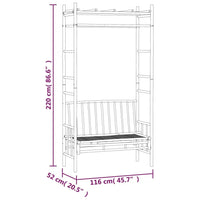 Gartenbank mit Pergola 116 cm Bambus - Gartenbänke