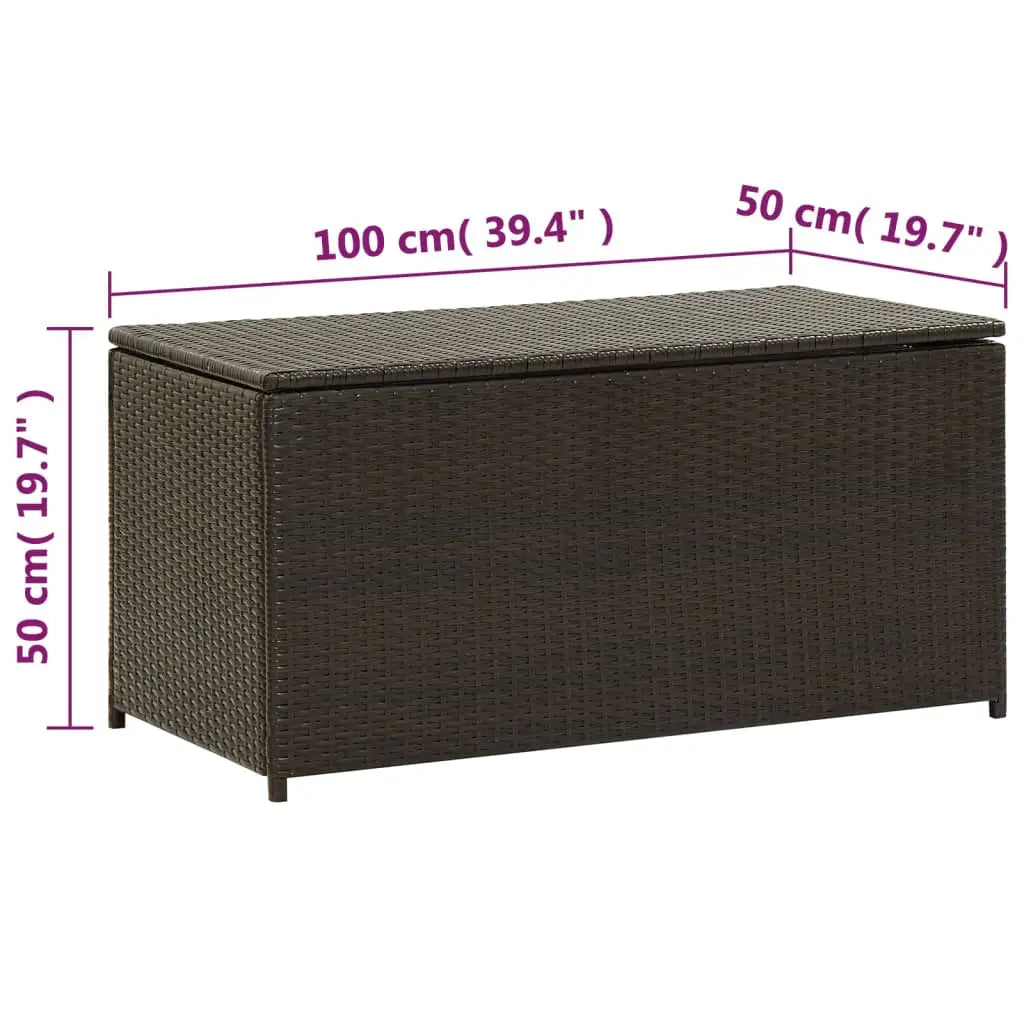 Gartenbox Poly Rattan 100x50x50 cm Braun - Gartenboxen