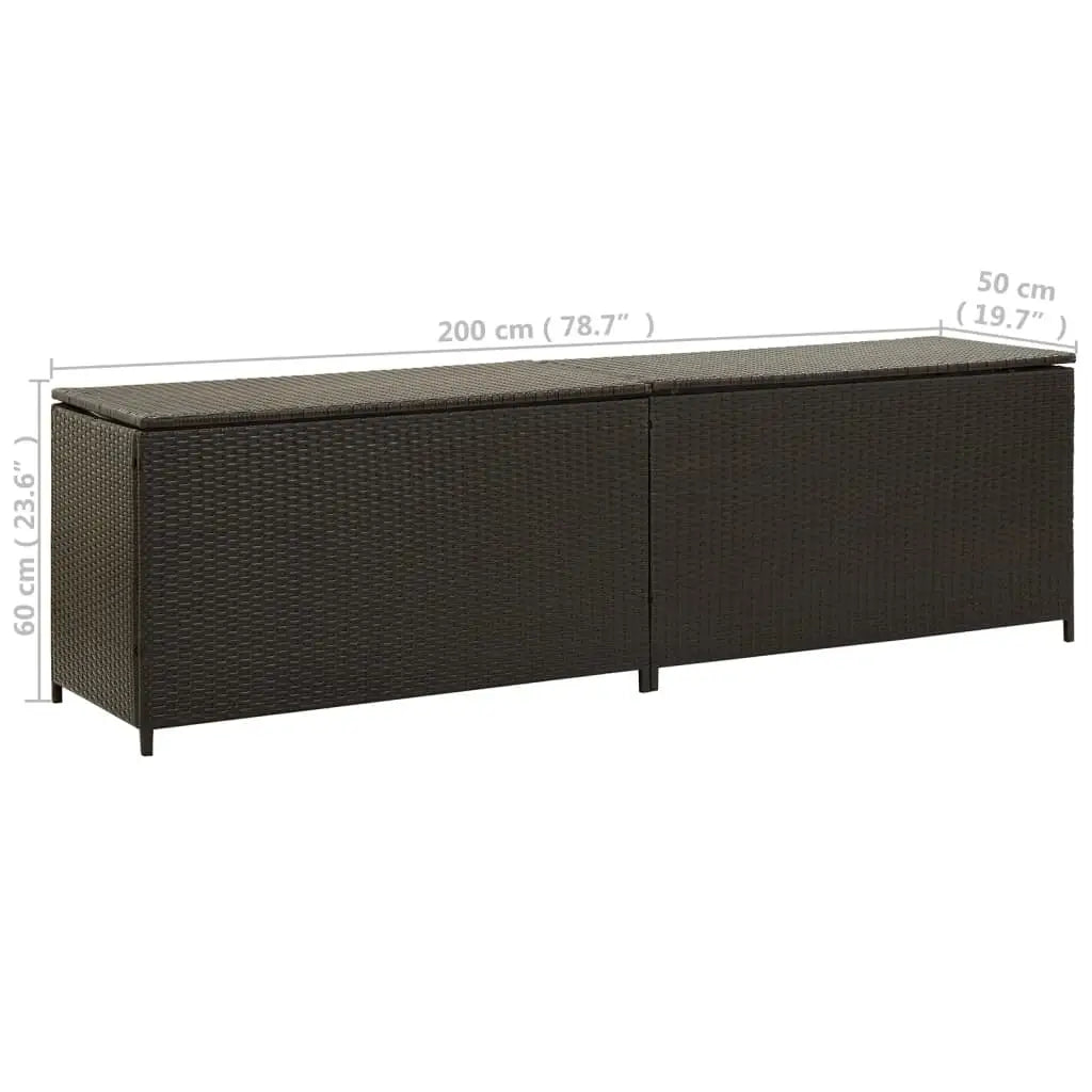 Gartenbox Poly Rattan 200x50x60 cm Braun - Gartenboxen