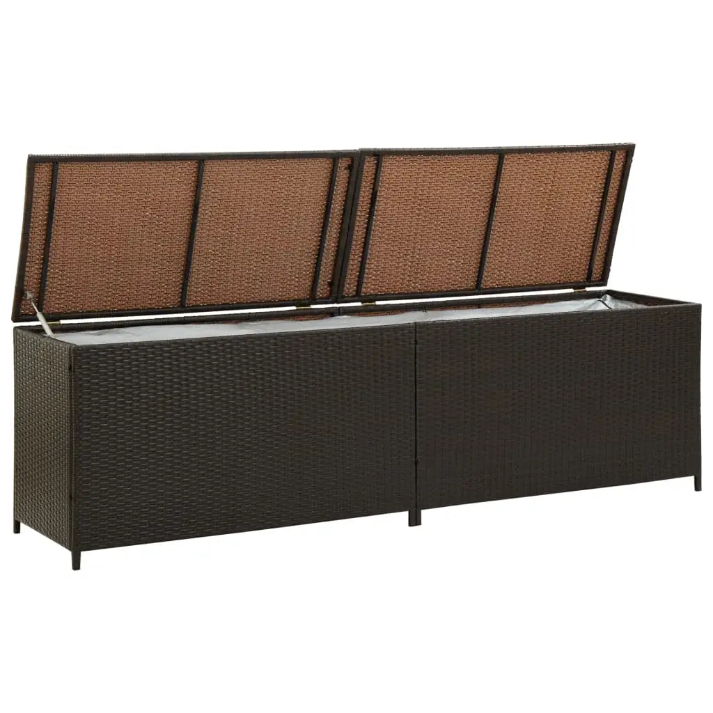 Gartenbox Poly Rattan 200x50x60 cm Braun - Gartenboxen