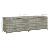 Gartenbox Poly Rattan 200x50x60 cm Grau - Gartenboxen