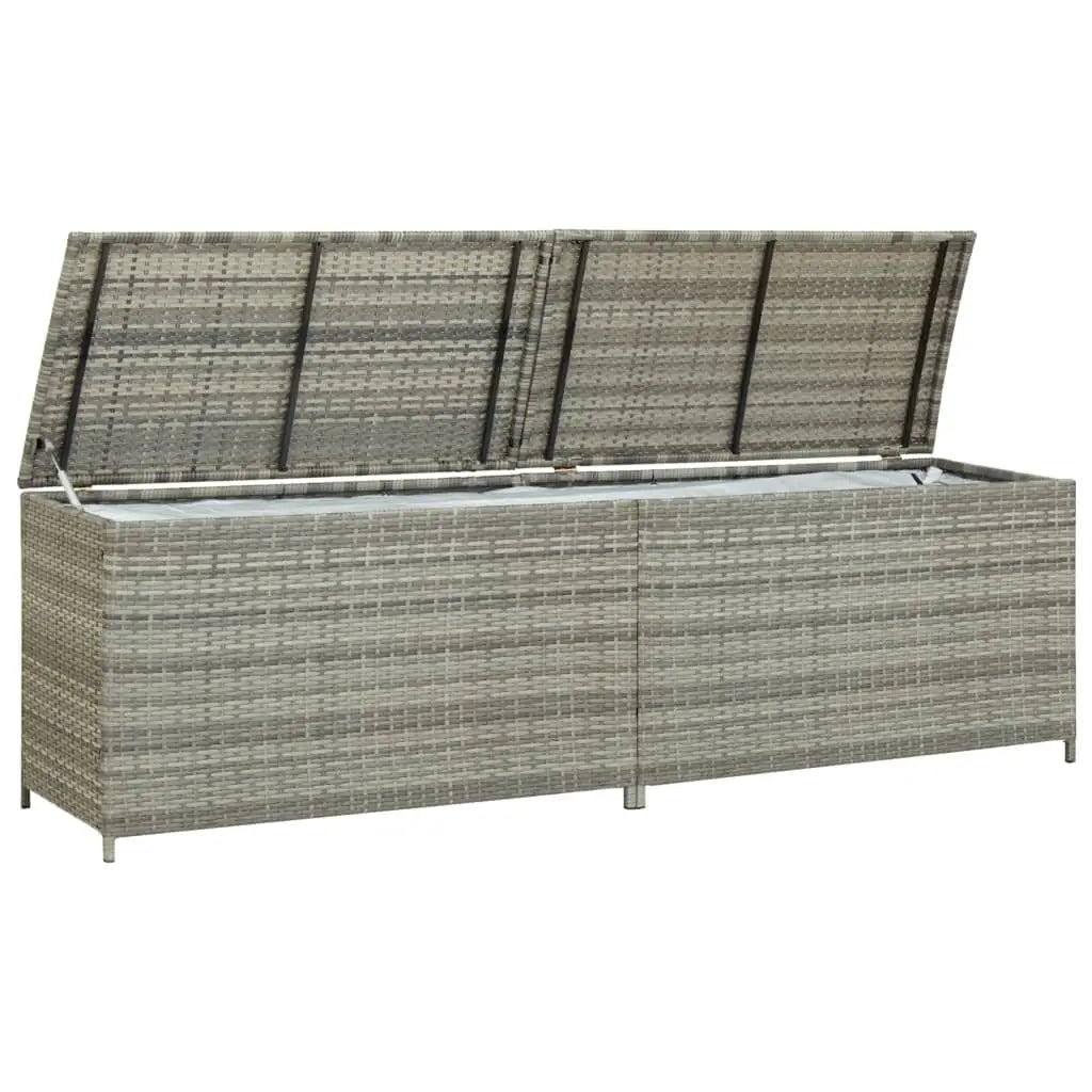 Gartenbox Poly Rattan 200x50x60 cm Grau - Gartenboxen