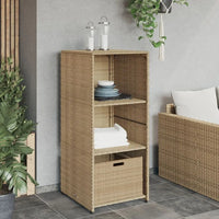 Gartenschrank Beige 50x55x115 cm Poly Rattan - Gartenboxen