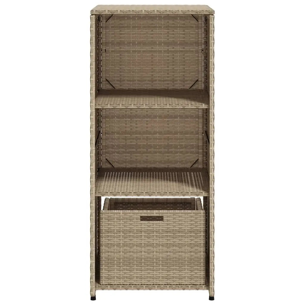 Gartenschrank Beige 50x55x115 cm Poly Rattan - Gartenboxen