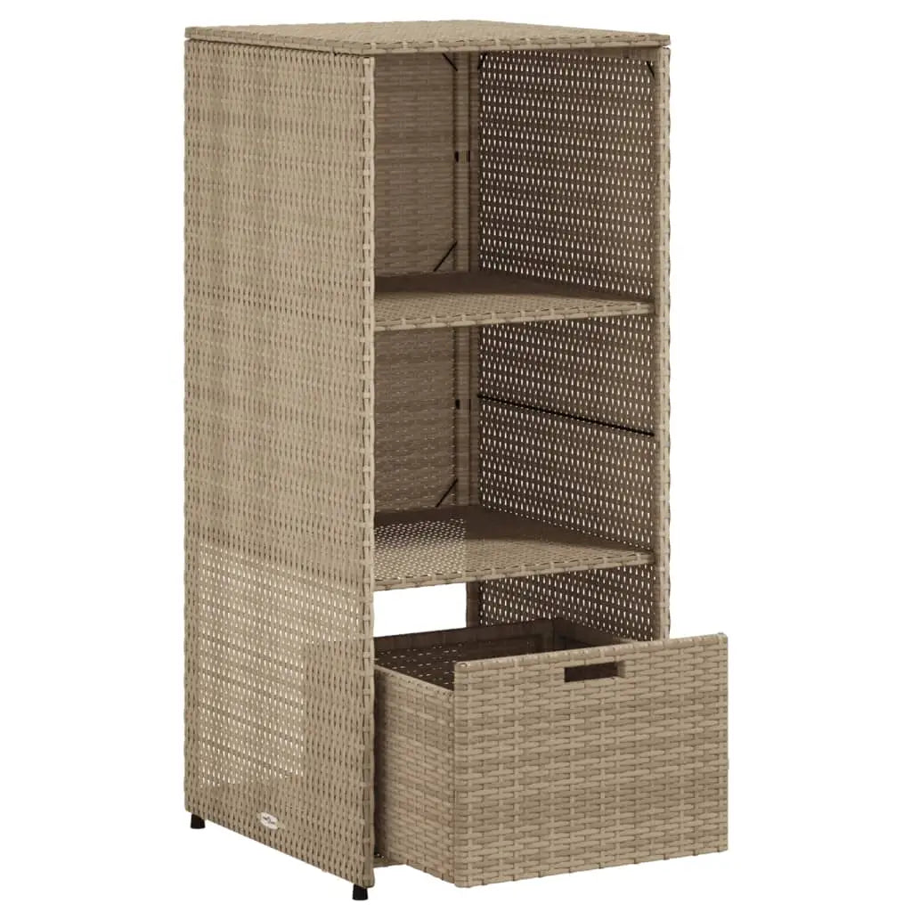 Gartenschrank Beige 50x55x115 cm Poly Rattan - Gartenboxen