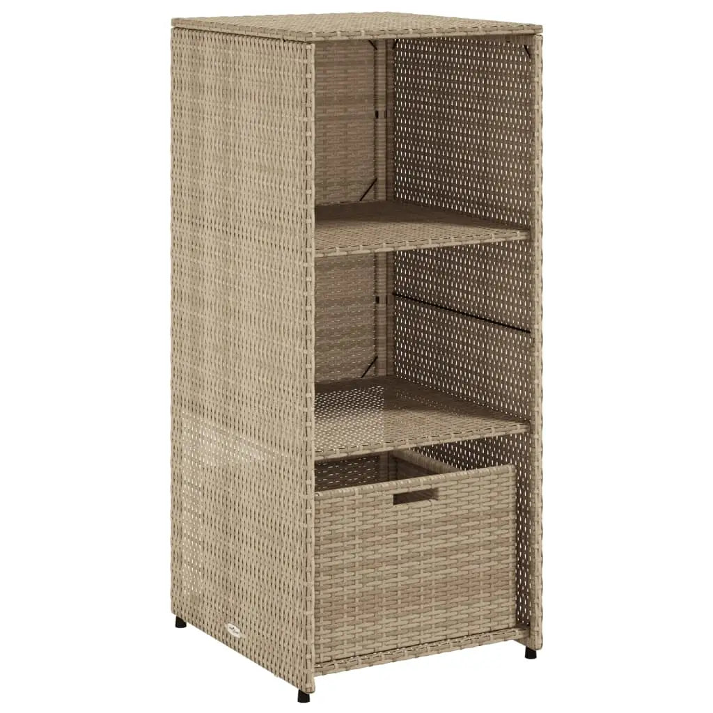 Gartenschrank Beige 50x55x115 cm Poly Rattan - Gartenboxen