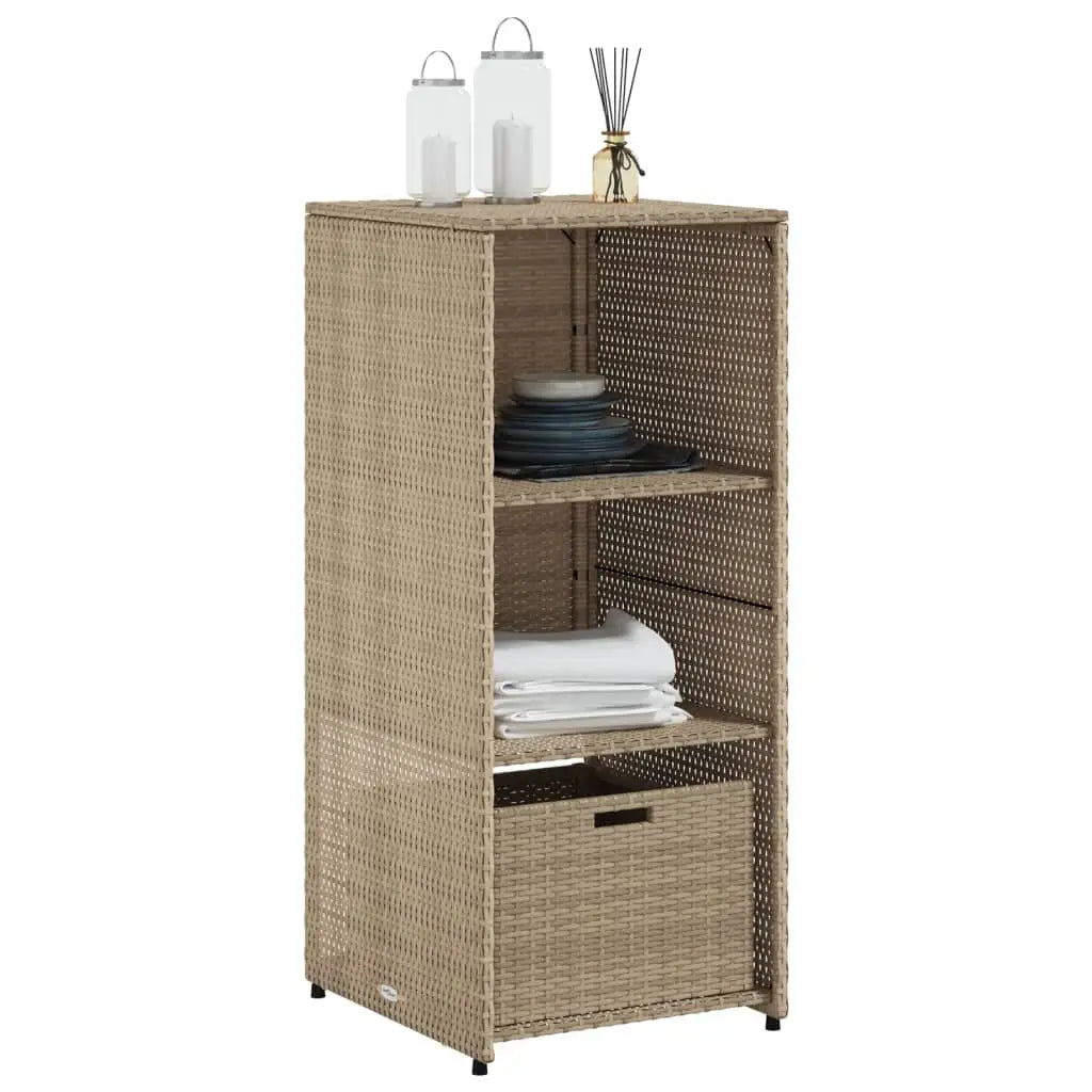 Gartenschrank Beige 50x55x115 cm Poly Rattan - Gartenboxen