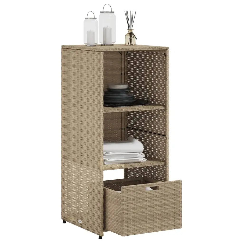 Gartenschrank Beige 50x55x115 cm Poly Rattan - Gartenboxen