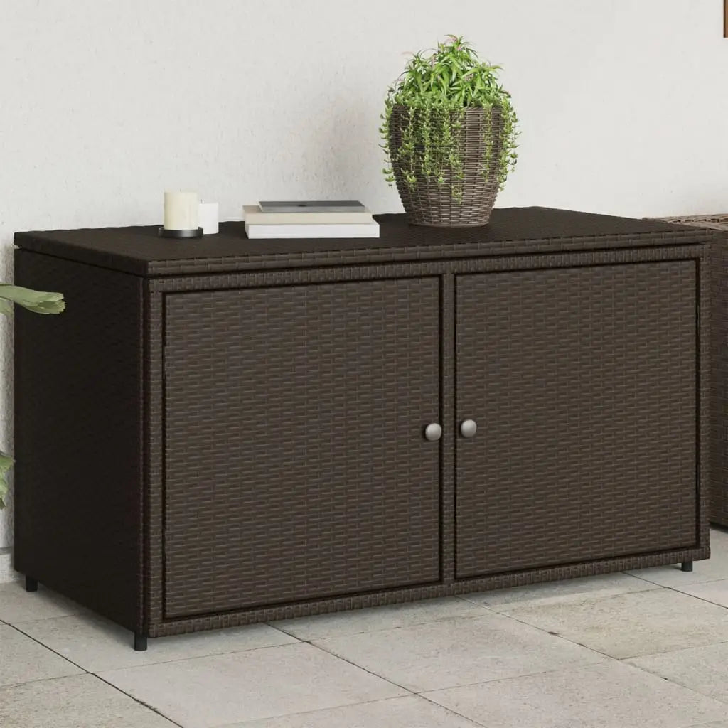 Gartenschrank Braun 110x55x60,5 cm Poly Rattan - Gartenboxen