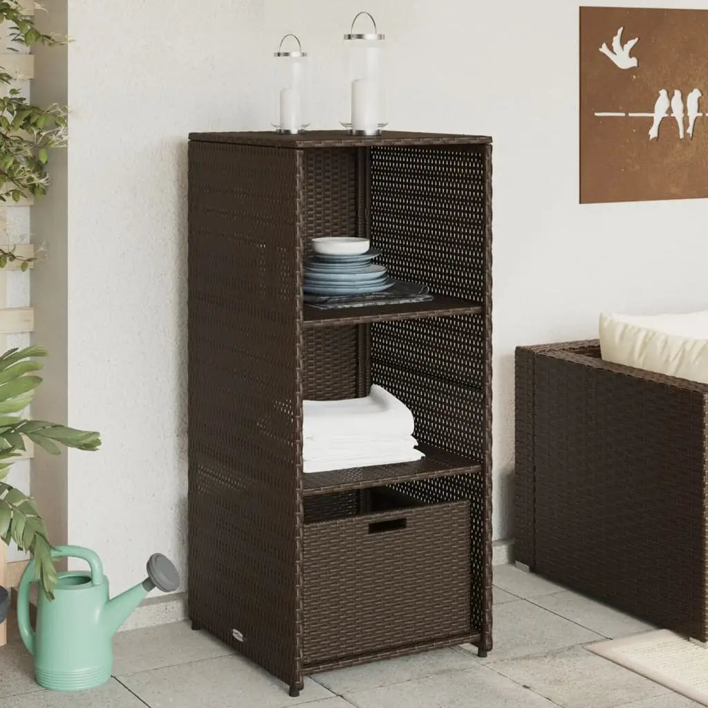 Gartenschrank Braun 50x55x115 cm Poly Rattan - Gartenboxen