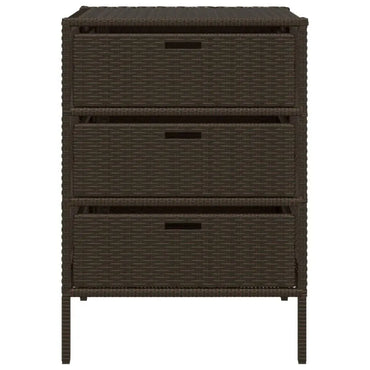 Gartenschrank Braun 55x59x80 cm Poly Rattan - Gartenboxen