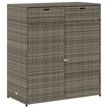 Gartenschrank Grau 105x55x113 cm Poly Rattan - Gartenboxen