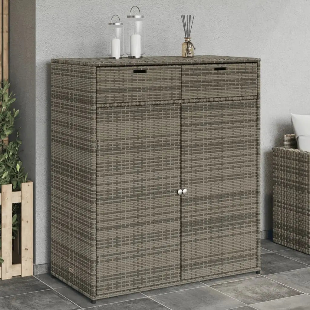 Gartenschrank Grau 105x55x113 cm Poly Rattan - Gartenboxen