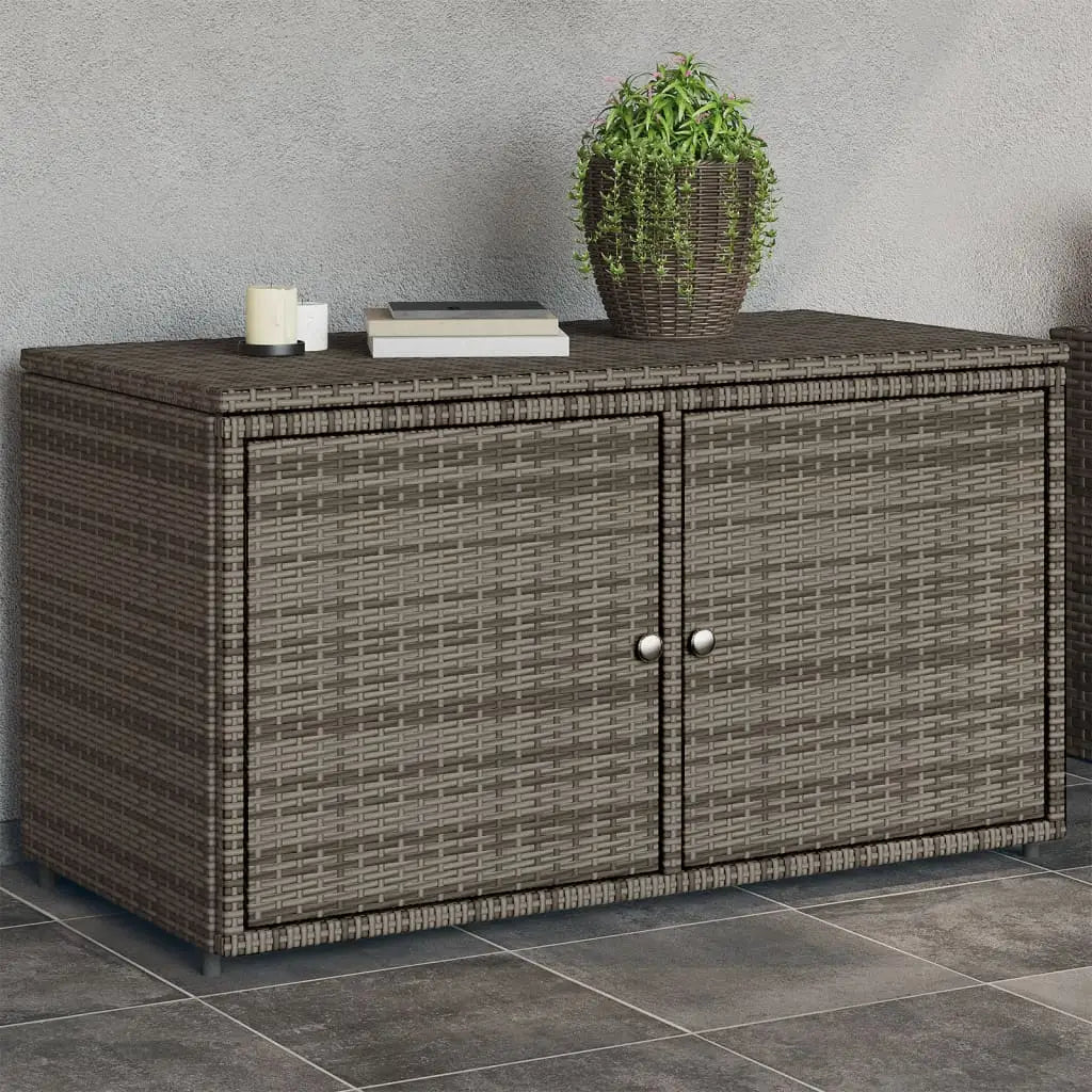 Gartenschrank Grau 110x55x60,5 cm Poly Rattan - Gartenboxen