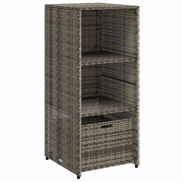 Gartenschrank Grau 50x55x115 cm Poly Rattan - Gartenboxen