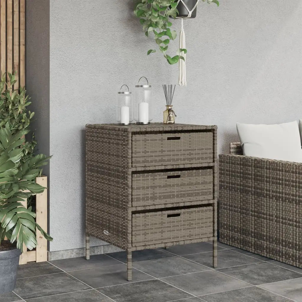 Gartenschrank Grau 55x59x80 cm Poly Rattan - Gartenboxen