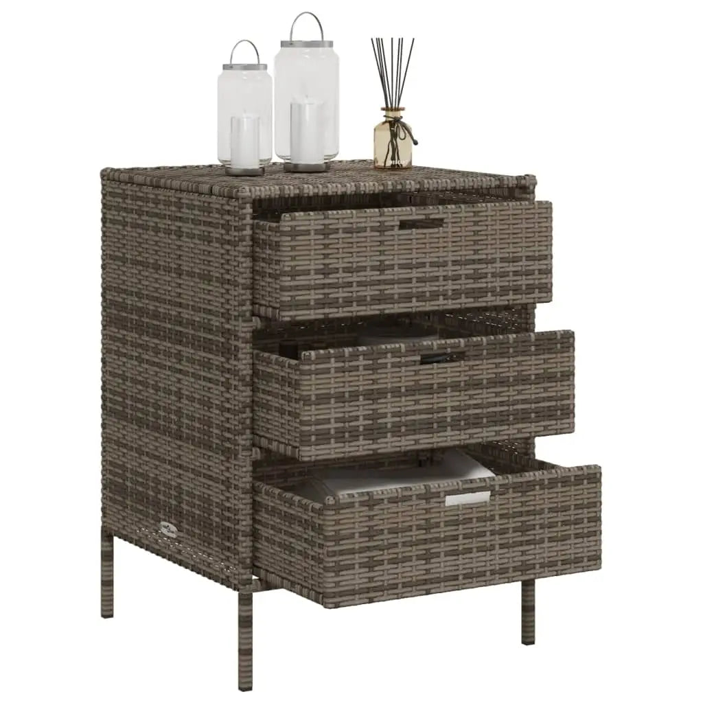 Gartenschrank Grau 55x59x80 cm Poly Rattan - Gartenboxen