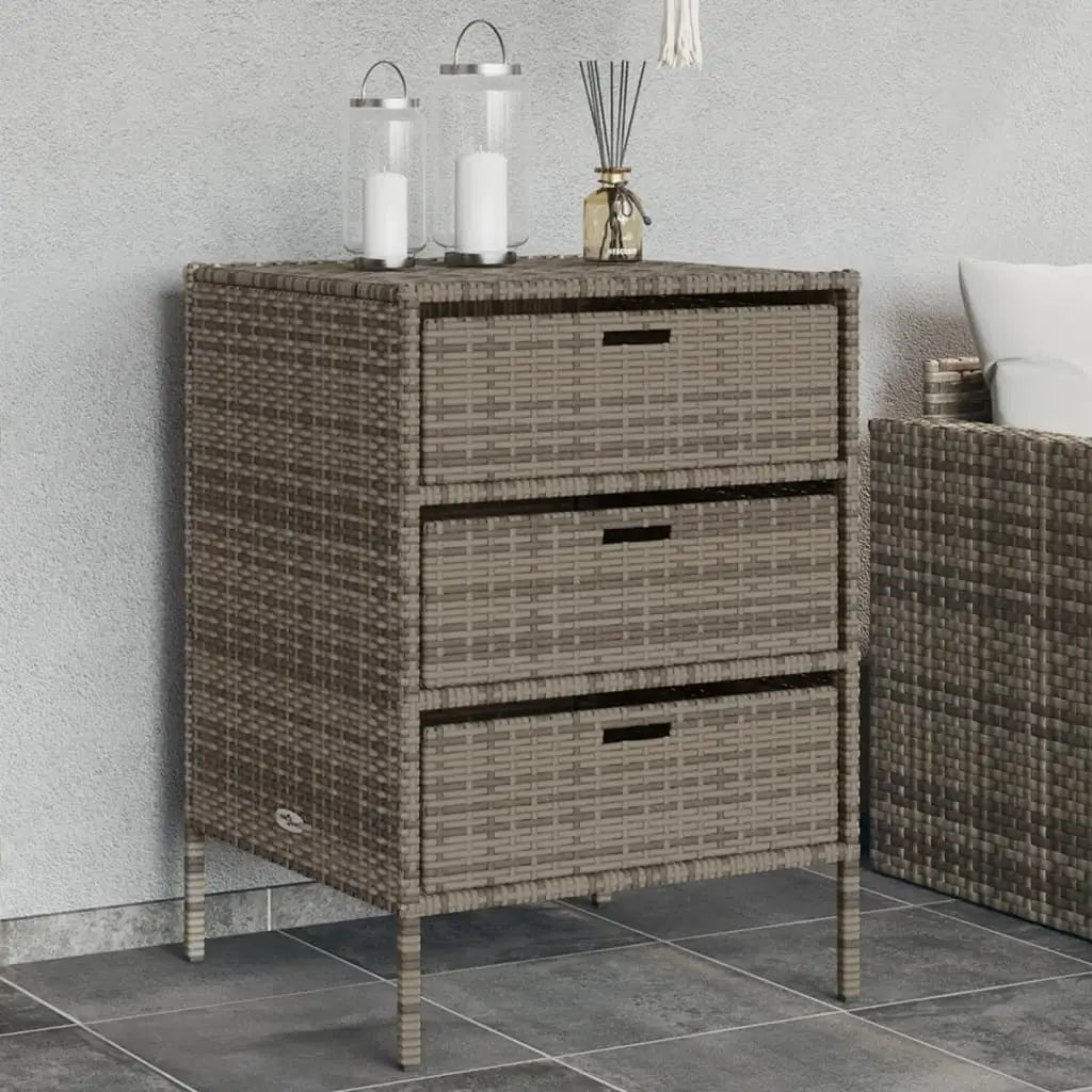 Gartenschrank Grau 55x59x80 cm Poly Rattan - Gartenboxen