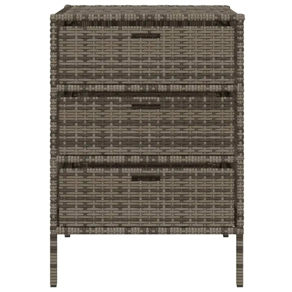 Gartenschrank Grau 55x59x80 cm Poly Rattan - Gartenboxen