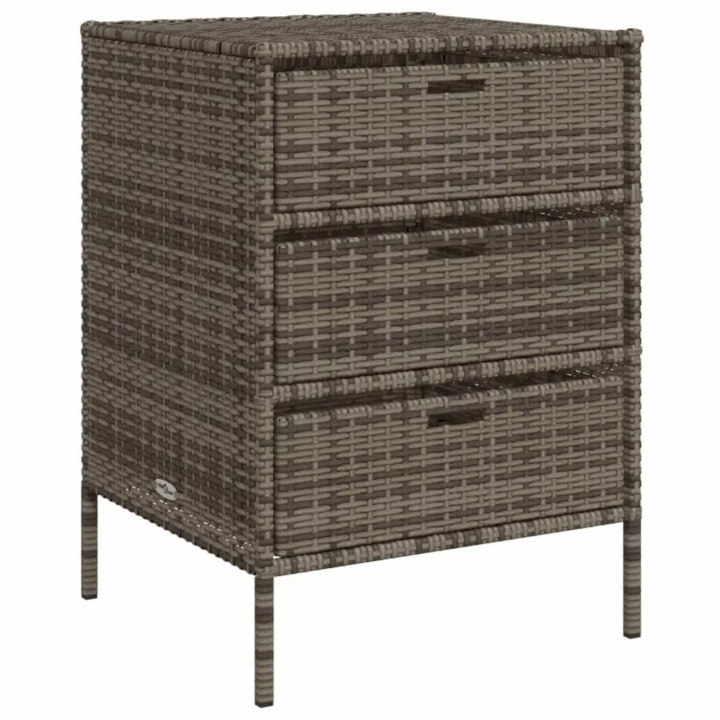 Gartenschrank Grau 55x59x80 cm Poly Rattan - Gartenboxen