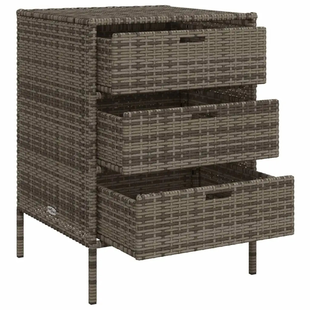 Gartenschrank Grau 55x59x80 cm Poly Rattan - Gartenboxen