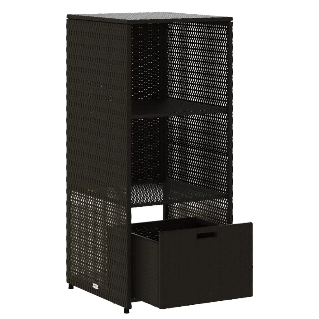 Gartenschrank Schwarz 50x55x115 cm Poly Rattan - Gartenboxen