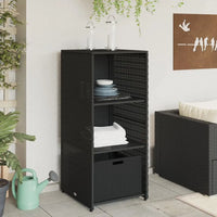 Gartenschrank Schwarz 50x55x115 cm Poly Rattan - Gartenboxen