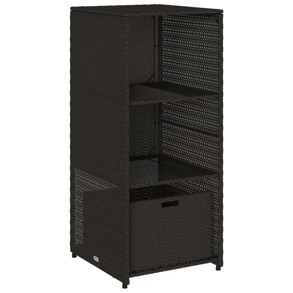 Gartenschrank Schwarz 50x55x115 cm Poly Rattan - Gartenboxen