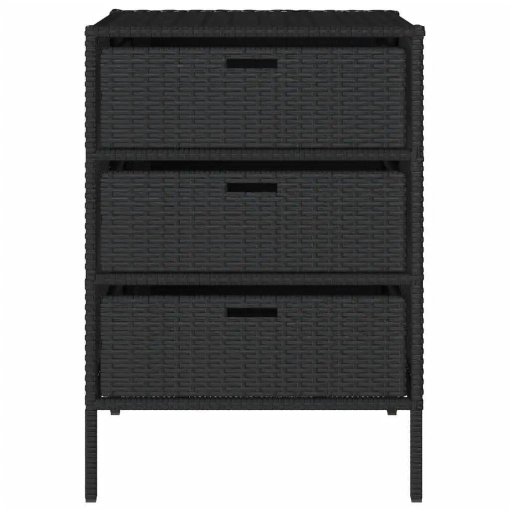 Gartenschrank Schwarz 55x59x80 cm Poly Rattan - Gartenboxen