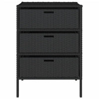 Gartenschrank Schwarz 55x59x80 cm Poly Rattan - Gartenboxen