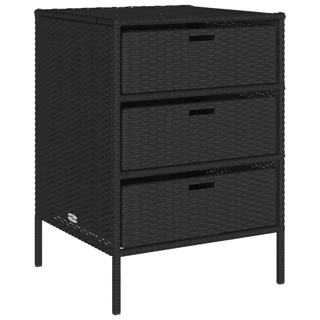 Gartenschrank Schwarz 55x59x80 cm Poly Rattan - Gartenboxen